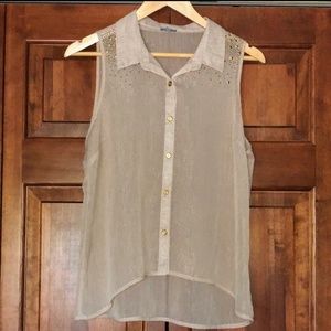 Cream tank blouse